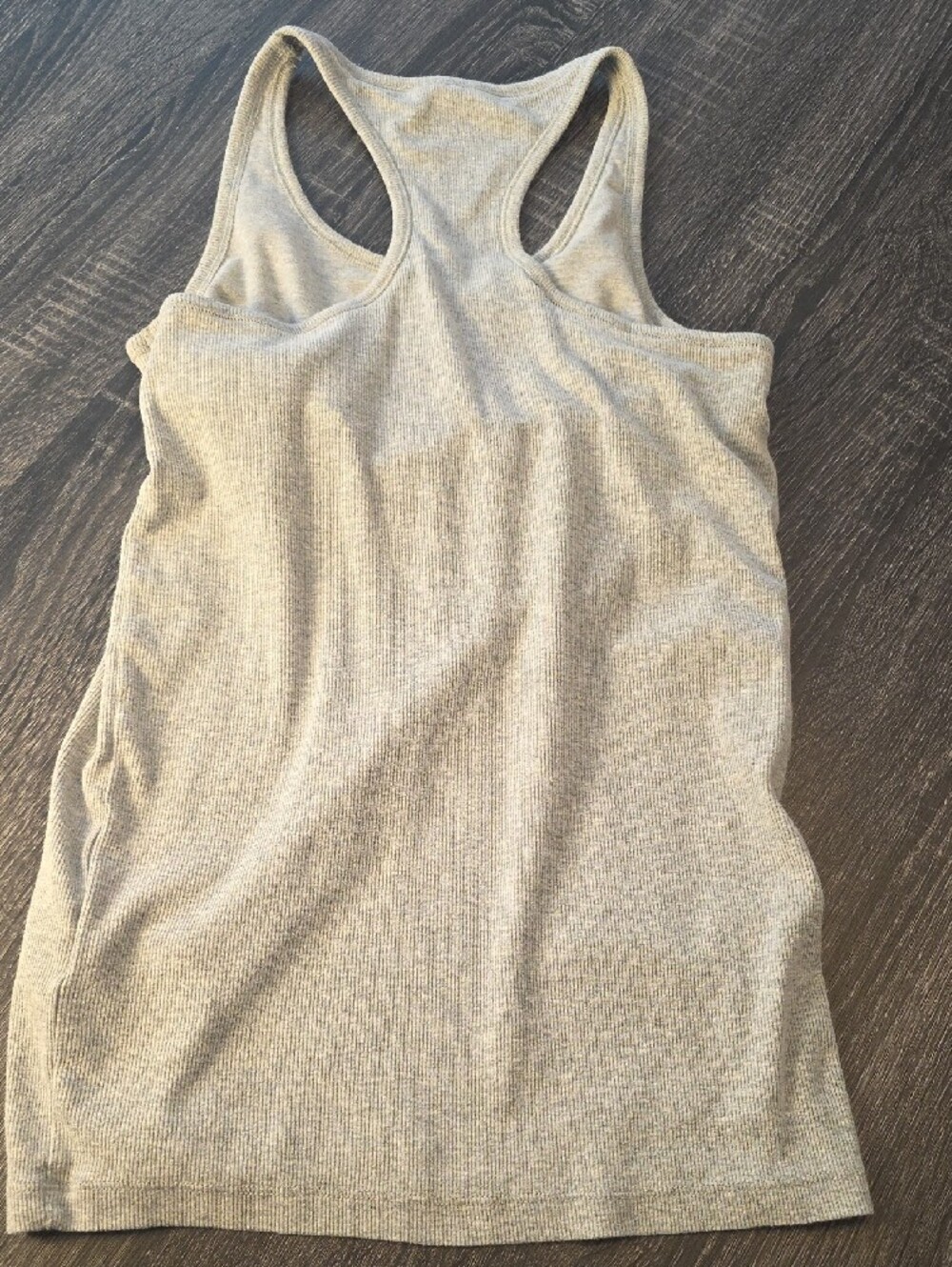 Women’s Ribbed Racerback Tank Top - Gray - Picture 2 of 2